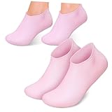 LRXIYODE 2組保湿シリコンソックス 足 ジェル状足カバー 滑り止め付き スパ用 快適な動き 肌に優しい 再利用可能