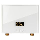 Mini Calentador de Agua Electrico Instantaneo, Termo Electrico Instantaneo Calentador de Agua Instantáneo Eléctrico con Pantalla LED, Pequeño Calentadores de Agua Eléctrico 220V para Cocinade (3KW)