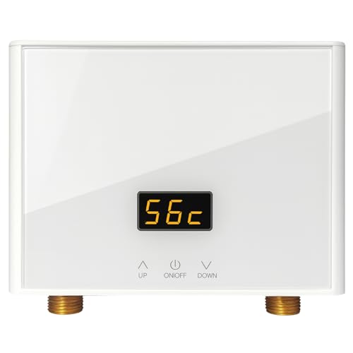 【Controllo preciso della temperatura e display a LED】 dotato di un display digitale della temperatura e di un pannello di controllo touch, questo scaldabagno sottolavello mostra la temperatura dell'acqua in uscita in tempo reale per una facile lettura e regolazione. È anche possibile impostare la temperatura tramite telecomando. Gli incrementi precisi di 1° impediscono l'improvviso raffreddamento o il riscaldamento dell'acqua, proteggendo la pelle sensibile durante il lavaggio o la rasatura. Nota: lo scalda acqua elettrico da 3000 W ha un basso consumo energetico e non è raccomandato per la doccia. Maggiore è il flusso d'acqua, minore è la temperatura dell'acqua.