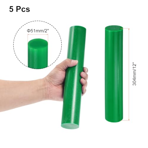 Image of uxcell 5 Pcs Green Plastic Rods 51 x 304mm ABS Styrene Round Stick Round Solid Bar DIY Model for DIY Toys Building Making Architectural Model Making