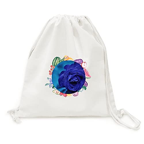 Sac en tissu pliable pour fruits au marché avec sangle et motif roses