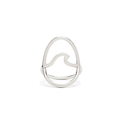 Pura Vida Silver-Plated Statement Large Wave Stackable Ring - Brass Band, Stylish Design - Size 7 #TOP22