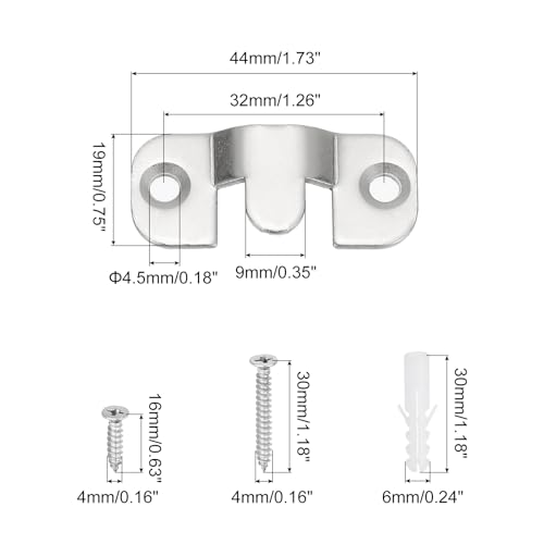 Image of PATIKIL Flush Mount Bracket, 2 Sets Interlock Headboard Wall Mounting Brackets Nickel-Plated Steel Photo Frame Mirror Hook Picture Hangers for Large Picture Display, Silver