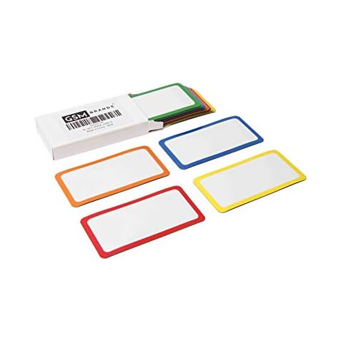 Dry Erase Magnetic Labels - Set of 25-4x2 Inches - Classroom Whiteboard Name Plate Tag Magnets Cover