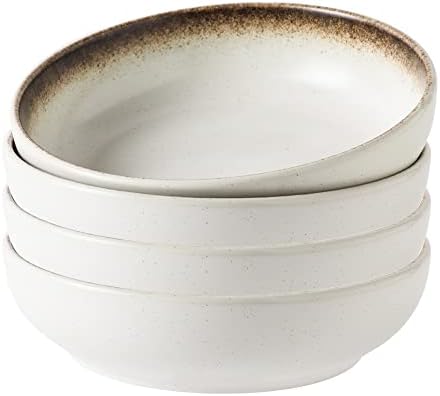 JuneCat 35oz Pasta Bowls Set - 8" Serving Salad Bowls Set of 4 - Large Ceramic Dinner Bowls Salad Bowls