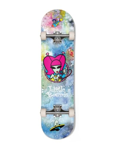 Little Boards Cosmic - Monopatín infantil para principiantes y avanzados, 7,3 pulgadas, con ruedas Loco de 52 mm, para niños de 8 a 11 años
