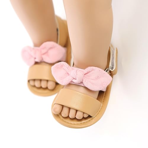 Baby Girls Boys PU Leather Sandals Bowknot Shoe Rubber Sole Open Toe Infant Toddler First Walker Princess Dress Shoes2