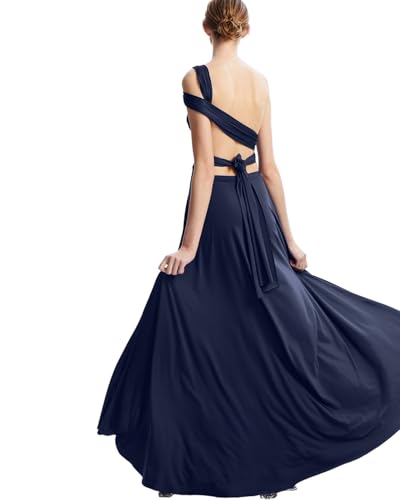 Image of Multi-Way Wrap Infinity Maxi Dress for Bridesmaids & Wedding Guest | 31 Colors for All Wedding Themes, One Size & Plus, 1 Dress for Any Events, Evening, Prom, Gala, Non-See-Through, Wrinkle-Free