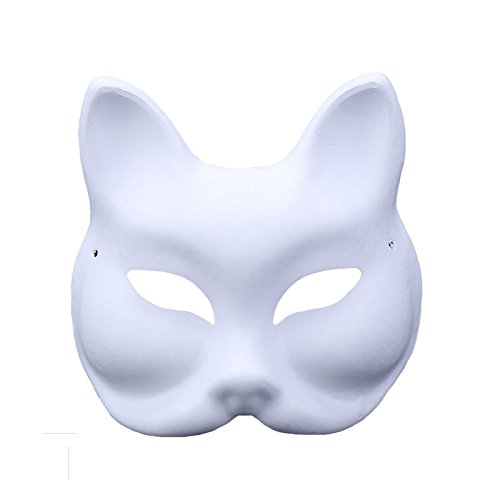 Himine 9 PCS DIY White Paper Mask Blank Hand Painted Mask (Fox