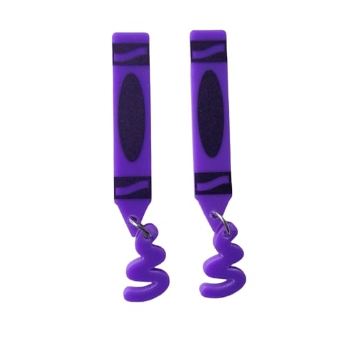 Funny Acrylic Pencil Ruler Paintbrush Paint Earrings Teachers Students Back to School Jewelry Gift for Women