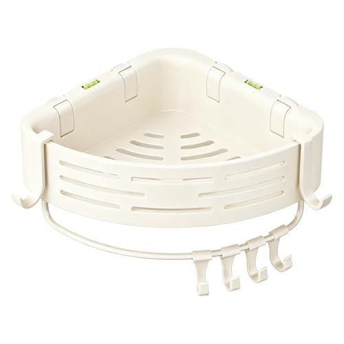 Hozaenwa Estante de Esquina para Ducha,Almacenamiento de Pared sin Taladro - Organizador De Ducha De Esquina Con Y Nivel,Para Jabón Champú Gel Corporal Esponja Paños Limpieza Organización Cocina Aseo