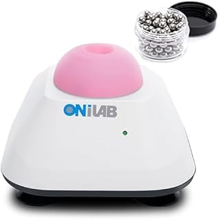 Mini Vortex Mixer with Touch Function, Lab Mixing, Nail Polish, Eyelash Adhesives and Acrylic Paints Mixing, Lab Vortexer with Sturdy Aluminum Cast Base，120pcs 7/32in Mixing Balls,Pink