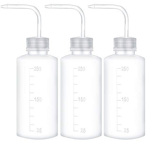 Garrafa de rega 3 peças garrafa de lavagem garrafa de plástico para espremer garrafas de lavagem de segurança com boca estreita para plantas suculentas de flores 250 ml