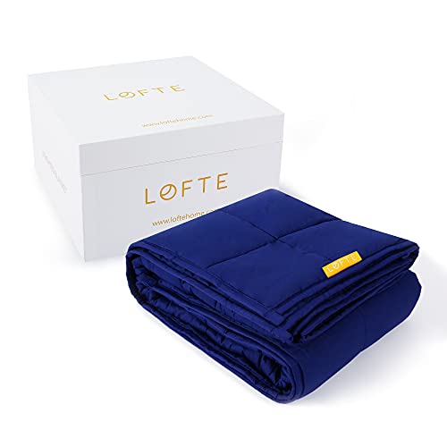 LØFTE Blue Adult Weighted Blanket for Anxiety- 100% Cotton Heavy Double Duvet for Stress Relief from Anxiety and Sleep Aid for Adults. Soft Finish for Double Beds - Weight 6.8kg LØFTE Blue Adult Weighted Blanket for Anxiety- 100% Cotton Heavy Double Duvet for Stress Relief from Anxiety and Sleep Aid for Adults. Soft Finish for Double Beds - Weight 6.8kg