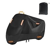 ACESOME Motorrad Abdeckplane Outdoor, 210D Oxford-Gewebe Motorradabdeckung, Motorrad Plane, Roller Abdeckun mit Reflexionsstreifen (ohne Schloss, XXL)