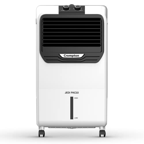 Image of Crompton Jedi PAC 22 Litre Personal Air Cooler for home | Honeycomb pads | 4-way Air Deflection | Ice Chamber | Everlast Pump | Inverter Compatible