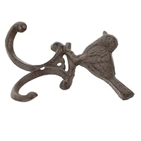 DEARMAMY Retro Cast Iron Bird Shaped Wall Hook Heavy Duty Vintage Coat Hanger for Farmhouse Decor Iron Clothes Hook with Stable Mounting for Bedroom Kitchen Bathroom