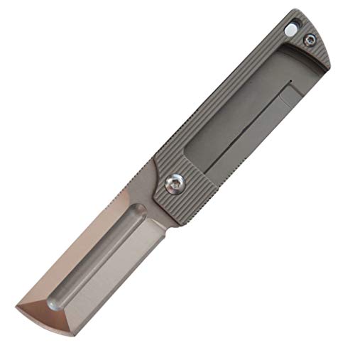 Eafengrow EF58 Mini Folding Pocket Knife D2 Steel Blade Titanium Alloy Handle with Clip Frame Lock Lanyard Necklace Key Chain Ring EDC Knife
