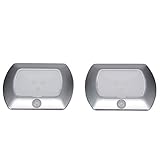 Good Earth Lighting Rechargeable Lithium Ion Battery Motion-Activated 3.8-inch Puck Light (2-Pack) - Silver - 4000K - Motion Sensing up to 15 ft