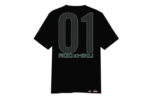 Maglietta ROG I Edition Hatsune Miku – Maglietta nera mista, taglio unisex Edition Collector Gaming, Nero , L - Gadget - Immagine 1