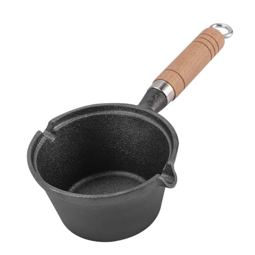 Poêle à frire et poêle à œufs en fer avec manche bois antiadhésive