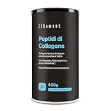Peptidi di Collagene Idrolizzato da Bovini Nutriti con Erba - con Magnesio, Acido Ialuronico, Zinco e Vitamina C, Non Aromatizzato, Alta Solubilità, 450 g