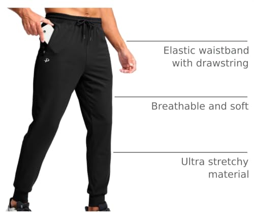 Image of Pudolla Men's Lightweight Jogger with Pockets 4-Way Stretch Sweatpants Workout Runing Athletic Track Pants
