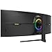 CRUA 49" Curved Gaming-Monitor | DQHD (5120 x 1440), 144 Hz/165 Hz, 1500R, 32:9, AMD FreeSync, 120% sRGB, höhenverstellbarer Ultra-Breitbildmonitor, HDMI 2.1 & DP 1.4, Wandmontage – Schwarz