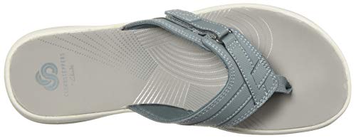 Clarks Women's Breeze Sea Flip-Flop, Blue Grey Synthetic, 80 M Us #TOP4