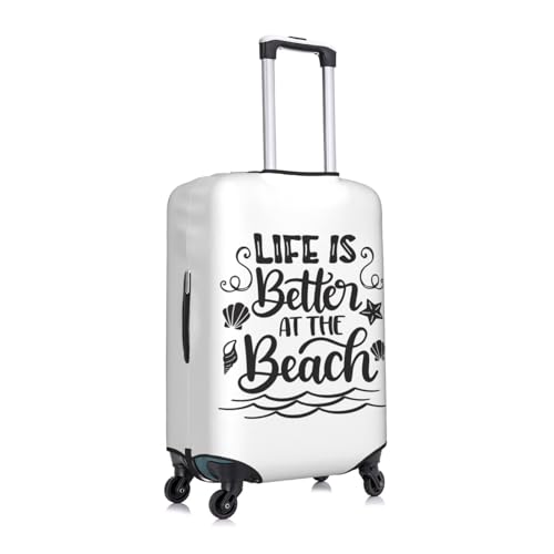 Elastic Travel Luggage Cover Printed Life Beach Sea3 Double-Sided Suitcase Protector Bag,Dust-Proof Cratch-Resistant Washable Baggage Covers For Kid Adult,Medium3
