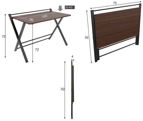 InnoFur Meleti Large Folding Laptop, Computer, Study, Reading, Utility Table for Home Without Shelf (White) - Image 3