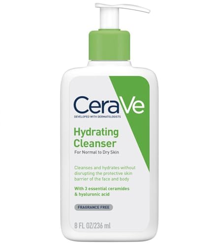 CeraVe Hydrating Facial Cleanser | Moisturizing Non-Foaming Face Wash with Hyaluronic Acid, Ceramides and Glycerin | Fragrance F