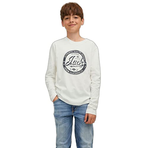 JACK&JONES JUNIOR Fille Jjejeans Tee O-neck Noos 22/23 Jnr T shirt manches longues, Cloud Dancer, 164 EU