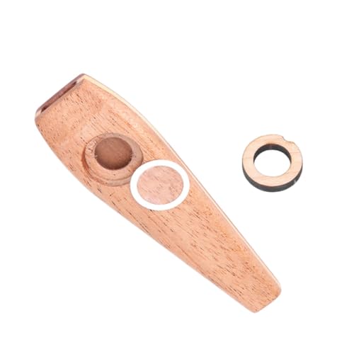 Yardwe 1Pc Solid Wood Kazoo for Easy to Play Mouth Instrument Musical for Guitar and Ukulele Accompaniment Simple Design with Replaceable Membrane for Beginners