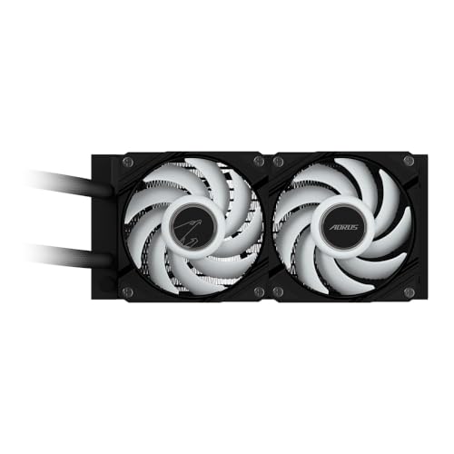 Image of GIGABYTE AORUS WATERFORCE II 240 AIO Liquid CPU Cooler- 2x120mm ARGB Fans, Slide-in Interlocking Mechanism, Daisy-Chain, Intel LGA 1851 and AMD AM5 Compatible