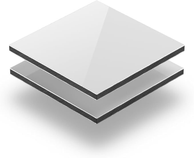 Pannello in Alluminio Composito, Spessore 3 mm - Protetto da Pellicola - GB PLAST (Bianco/Bianco, 100x50 cm)