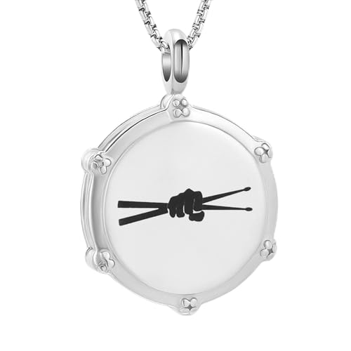 Collier funéraire tambour de jazz en acier inoxydable durable pour homme