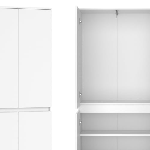 Vicco Kleiderschrank Claus, Weiß, 74 x 191.5 cm mit 4 Türen