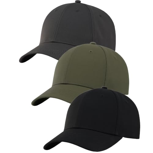 Image of 3 Pack Plain Cotton Strapback Baseball Hat Adjustable Low Profile Blank Team Ball Caps for Men Women