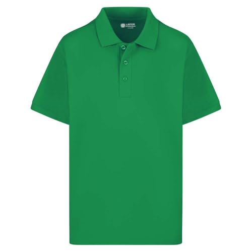 Mischief Age 2-15 School Plain Polo Shirt Short Sleeve 15 Colours Childrens Boys & Girls Polo Shirt School Uniform P.E. Green