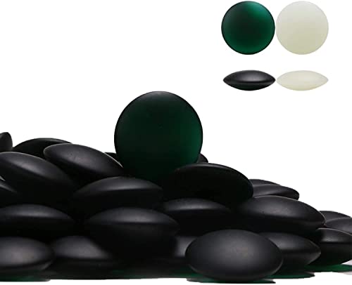 SongYun Portable Glazed JIZI Go Game Set Reversible 19x19 / 13x13 Faux Leather Foldable Game Board with Double Convex Jizi Stone 361pcs and Storage Bag, 2 Players Board Game