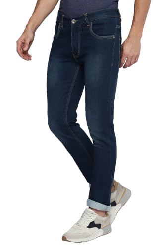 Image of Allen Cooper Slim Mid Rise Stretchable Denim Jeans for Men