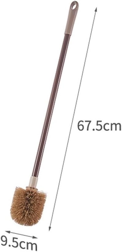 Toilet Brush Holder Toilet Brush Household Bathroom Extended Handle Wall Hanging Soft Bristle Cleaning(Gris)