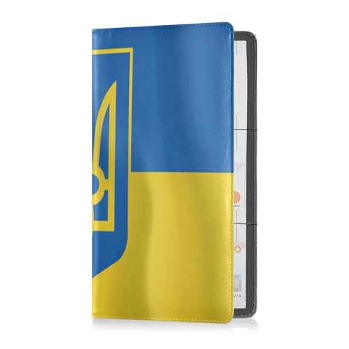 Titolare della carta di registrazione e assicurazione da da auto pelle premium uomo donna essenziale da da auto per carte documento patente di guida bandiera nazionale Ucraina Multi 1 size