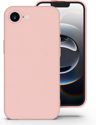 Image of DIZORO Square Microfiber Candy Case Compatible for iPhone 17e / iPhone 16e Shockproof Slim Back Cover Liquid Silicone Case - Pink