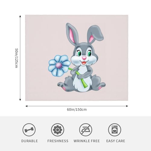 Couverture imprimé lapin de Pâques 127x152cm douce chaude premium - 6