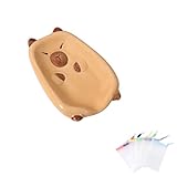 1 Seifenschale Keramik Capybara, 2 Seifensäckchen Seifenschaum Netzbeutel - Charmante Artikel, Die...