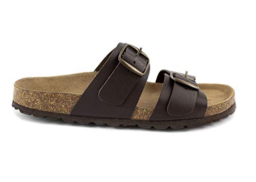 Sandalia de Piel , Planta Bio, piso plano, cierre con dos hebillas. Fabricadas en Espa�a. (Modelo 7112-Mk n 40)