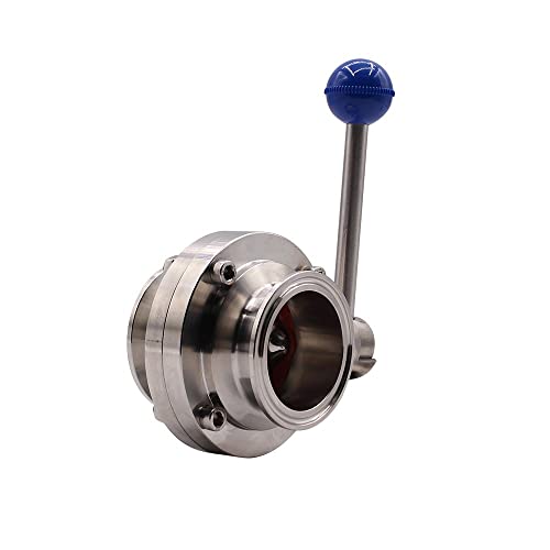 Dernord Sanitary Butterfly Valve With Pull Handle Stainless Steel 304 Tri Clamp Clover (1.5" Tube Od) #TOP1