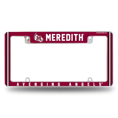 Rico Industries NCAA Meredith Avenging Angels 12" x 6" Chrome All Over Automotive License Plate Frame for Car/Truck/SUV